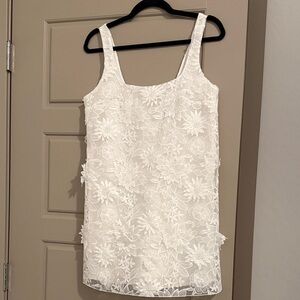Zara Floral applique White Dress